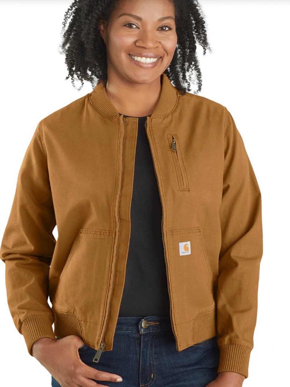 Carhartt "Crawford" Canvas Bomber Jacket, M